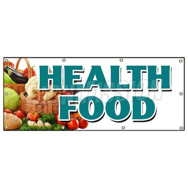 Signmission HEALTH FOOD BANNER SIGN vegetarian vegan organic gmo produce healthy B-96 Health Food
